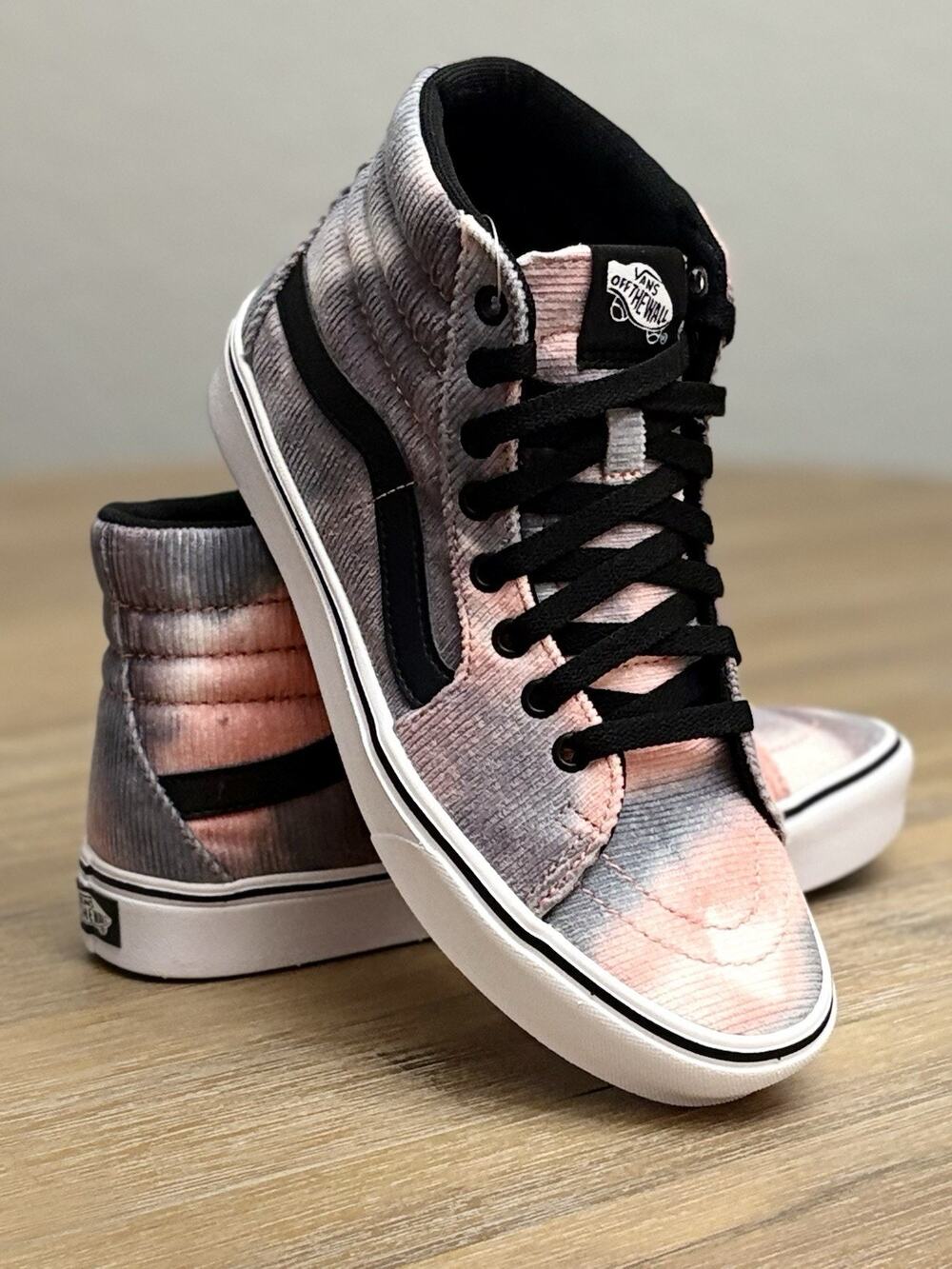 VANS ComfyCush Sk8 Hi 'Blotched' Multi/Pink Tie Dye Mens US Sz 7.0/Womens US 8.5